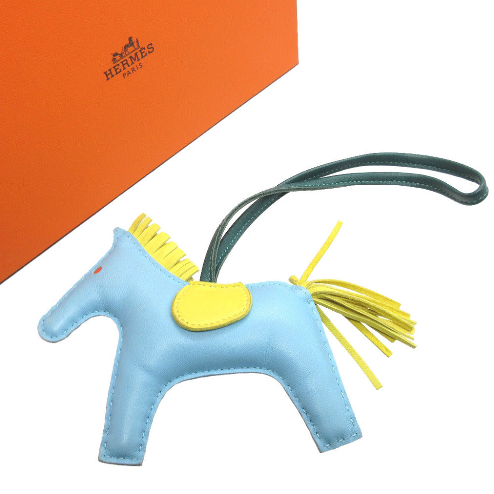HERMES key ring leather Celeste Bag charm Rodeo Charm MM Women Used