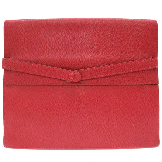 HERMES Clutch bag Courchevel Red vintage mens Used