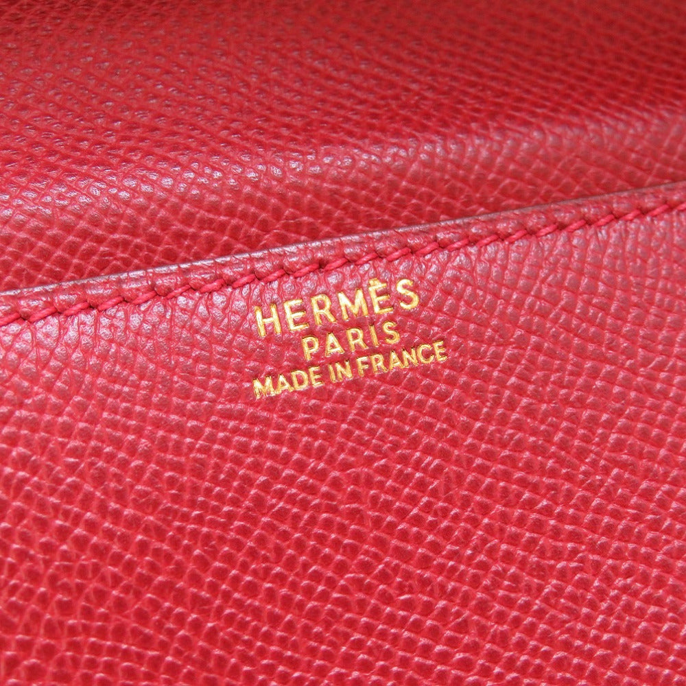 HERMES Clutch bag Courchevel Red vintage mens Used