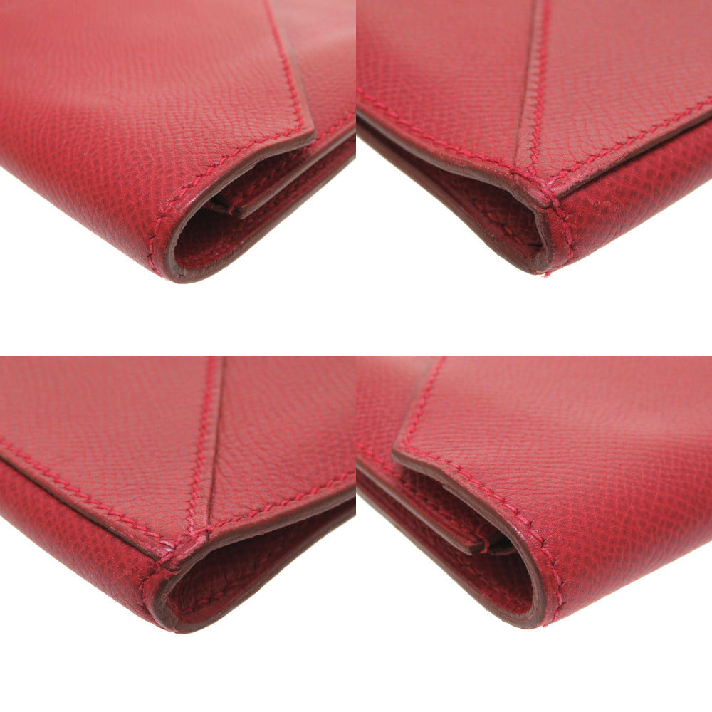 HERMES Clutch bag Courchevel Red vintage mens Used