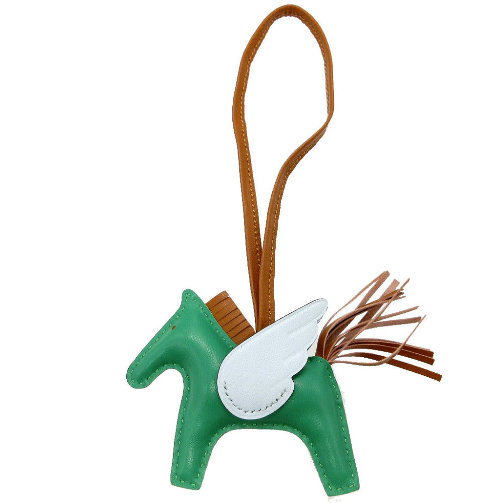 HERMES key ring leather mint Bag charm Rodeo Pegasus Charm PM Women Used