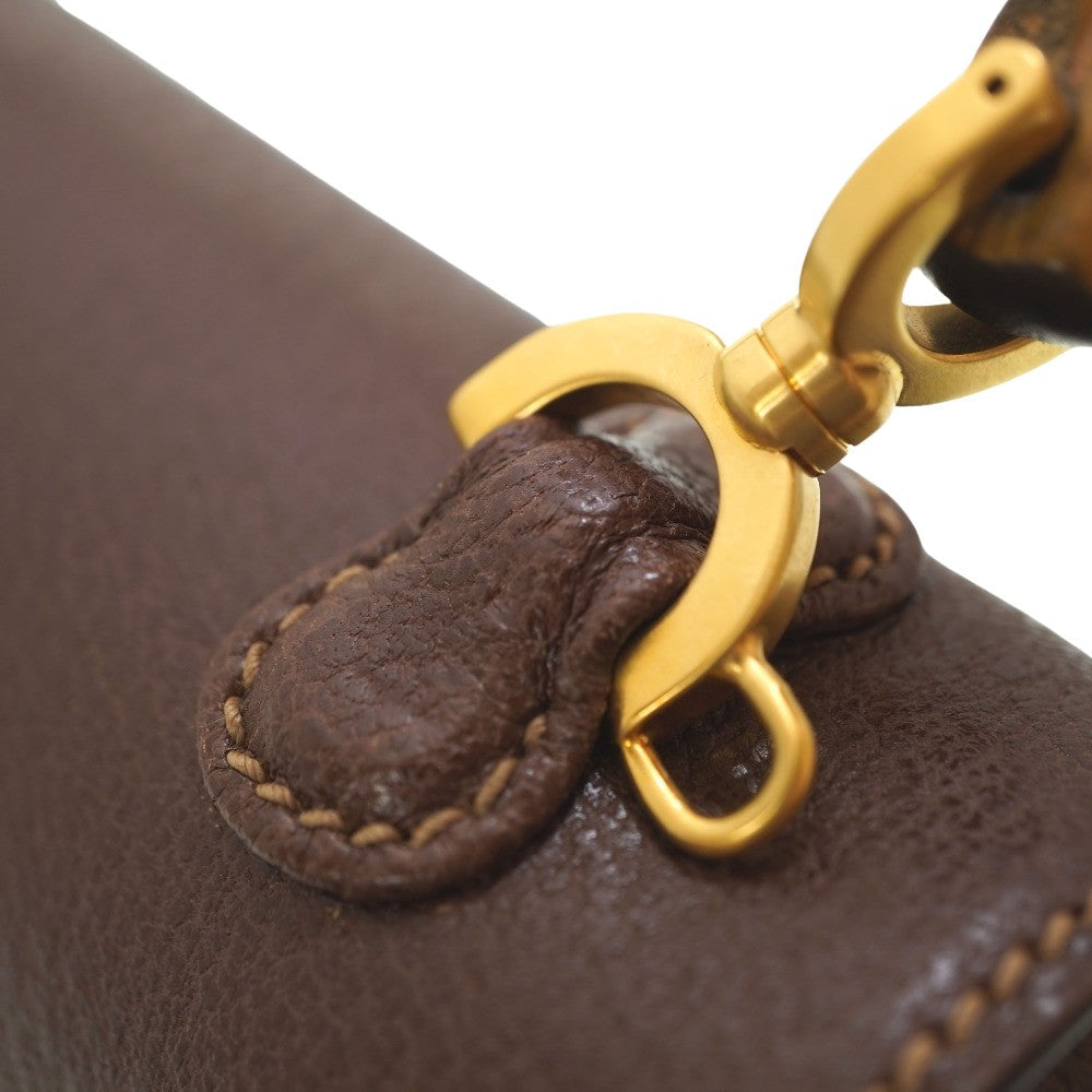 GUCCI Handbag leather Brown Bamboo Women Used