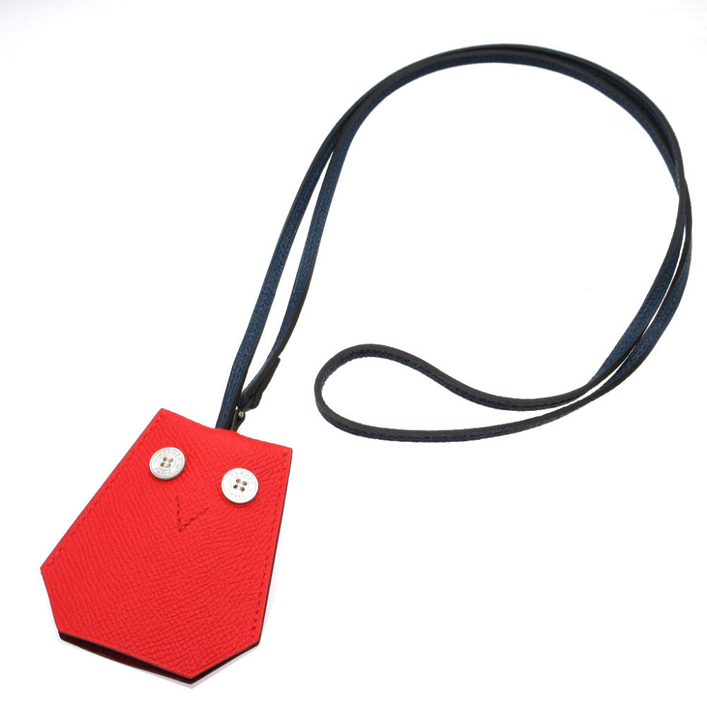 HERMES key ring Epsom Bougainvillea Bag Charm Clochette Owl Petit Ash Women(Unisex) Used