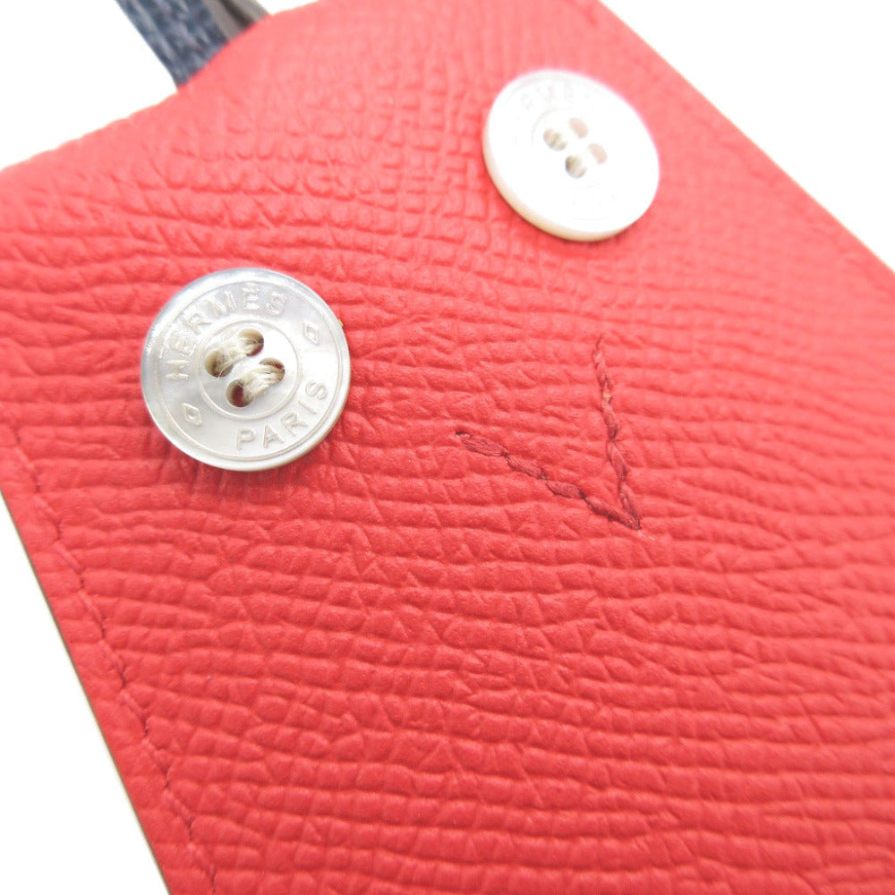 HERMES key ring Epsom Bougainvillea Bag Charm Clochette Owl Petit Ash Women(Unisex) Used