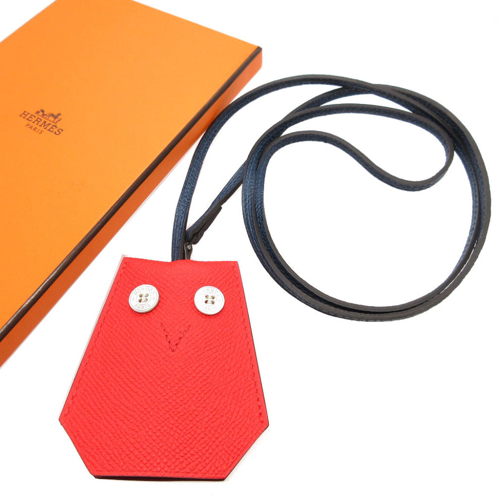 HERMES key ring Epsom Bougainvillea Bag Charm Clochette Owl Petit Ash Women(Unisex) Used