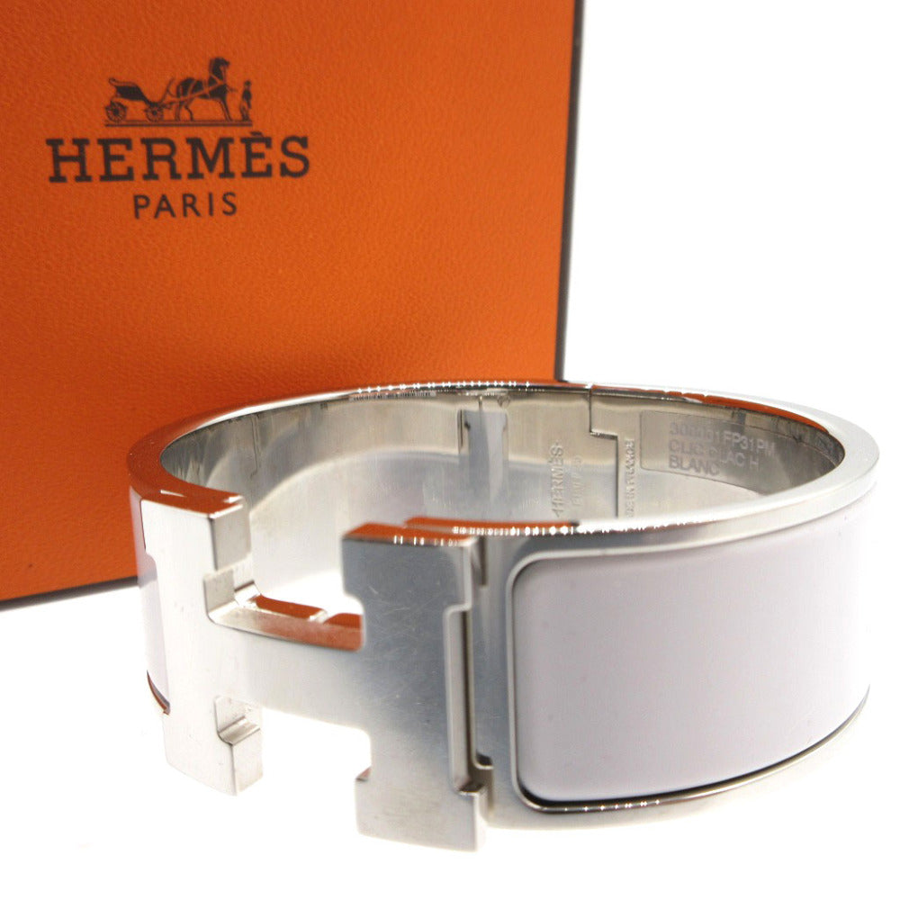 HERMES bracelet metal Silver Click crack PM