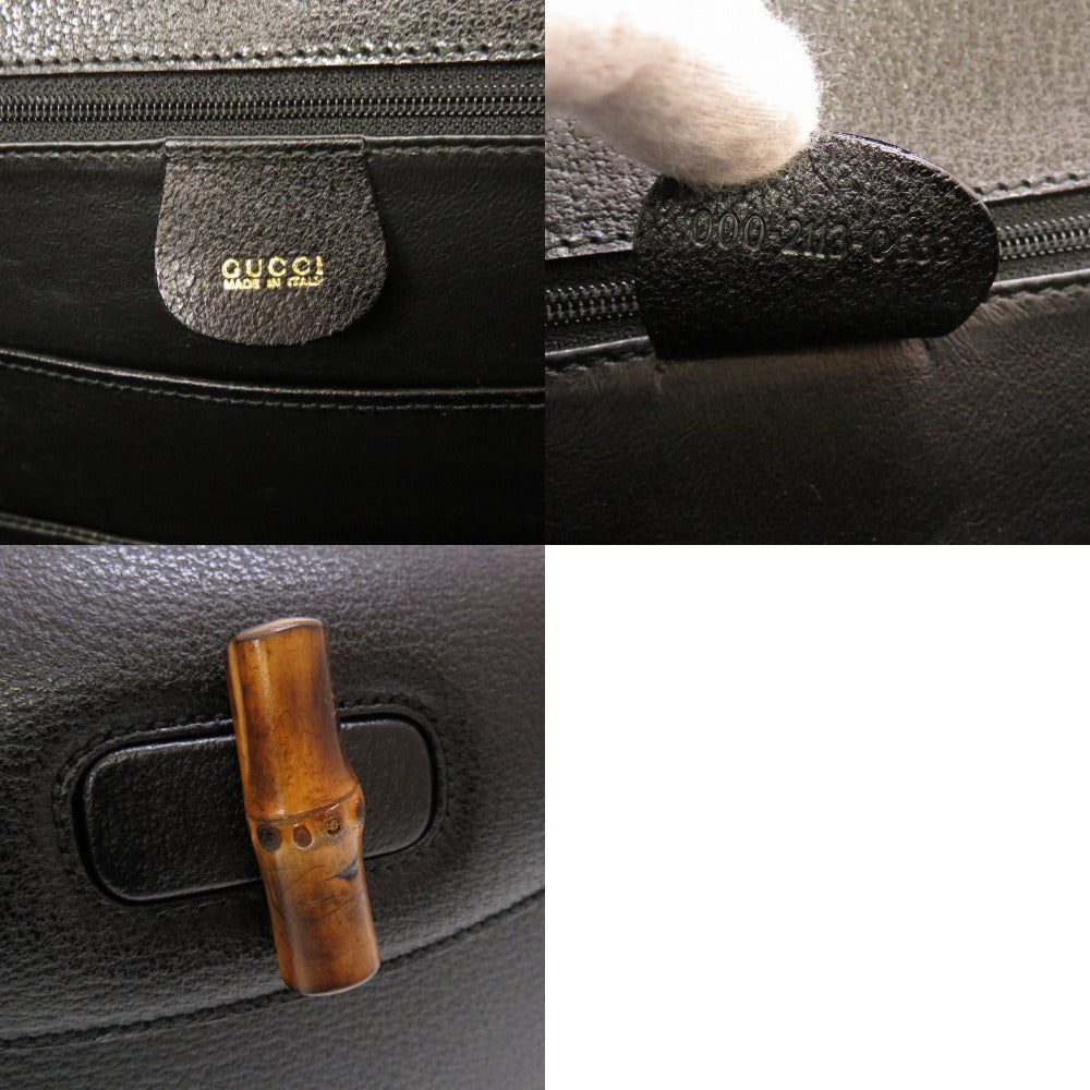 GUCCI Handbag 000 2113 0633 Bamboo, Leather black Women Used