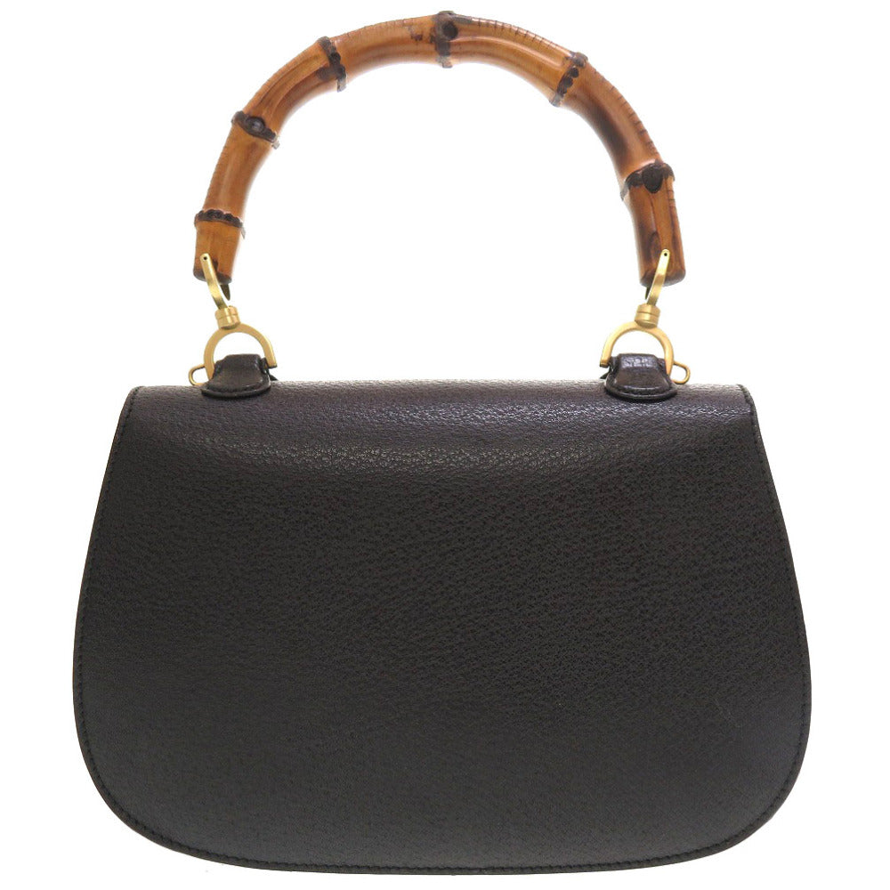 GUCCI Handbag 000 2113 0633 Bamboo, Leather black Women Used