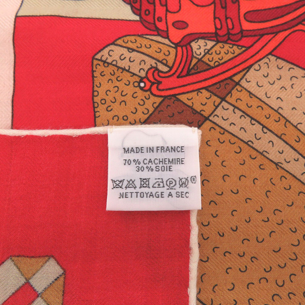 HERMES scarf Cashmere, Silk Red Carre140 LES TROPHEES Trophy Women Used