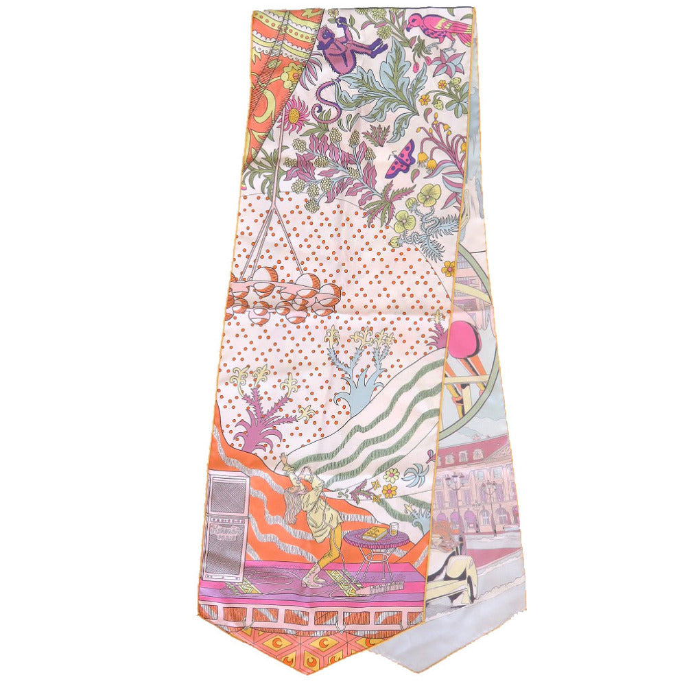HERMES scarf silk Mauve Maxi Twilly LE PREMIER CHANT WOW Women Used