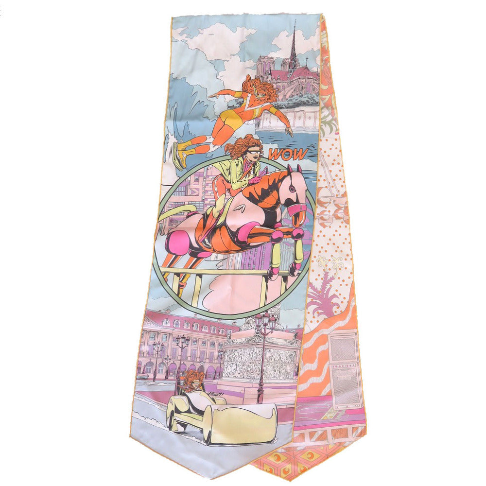 HERMES scarf silk Mauve Maxi Twilly LE PREMIER CHANT WOW Women Used