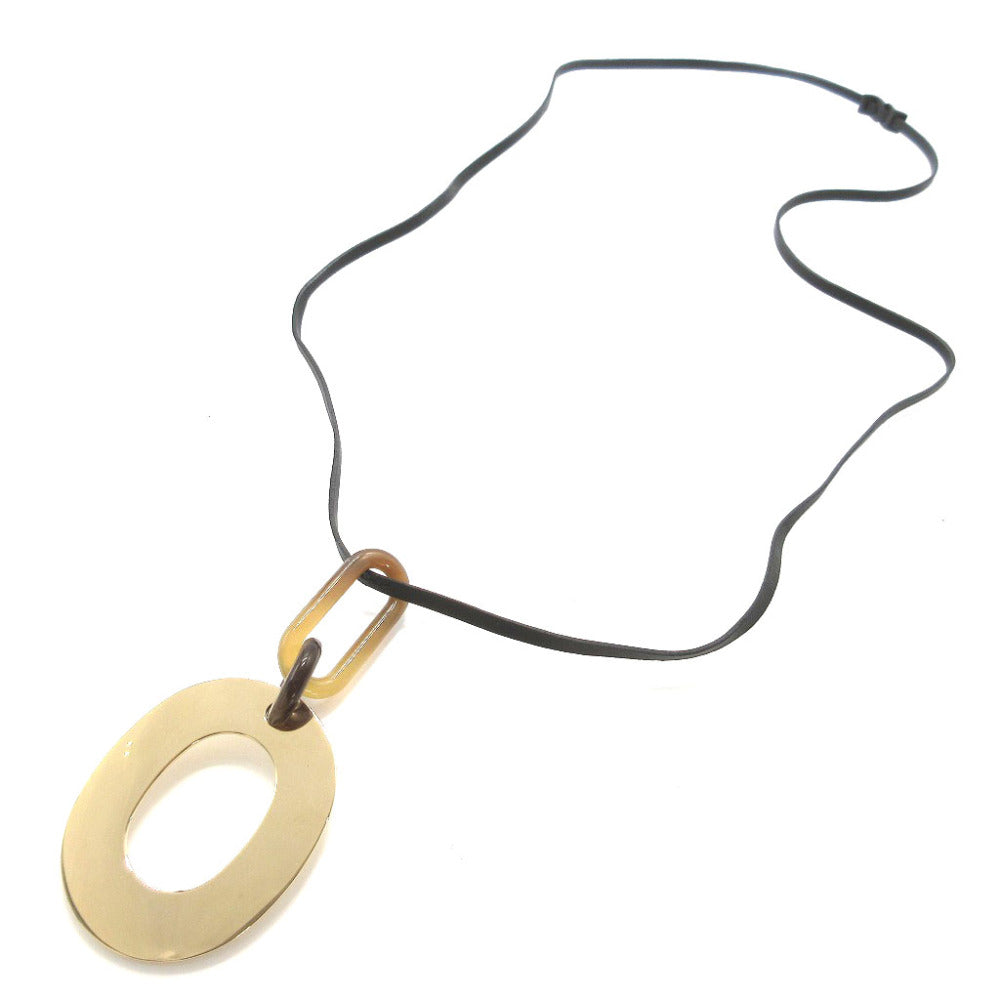 HERMES Necklace Buffalo Horn, Metal black Ism