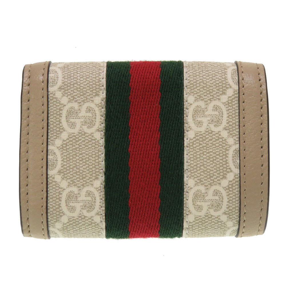 GUCCI Tri-fold wallet 735099 GG canvas beige Ofidia Women Used