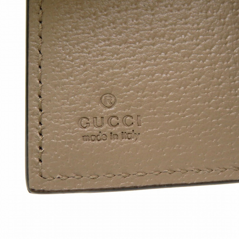 GUCCI Tri-fold wallet 735099 GG canvas beige Ofidia Women Used