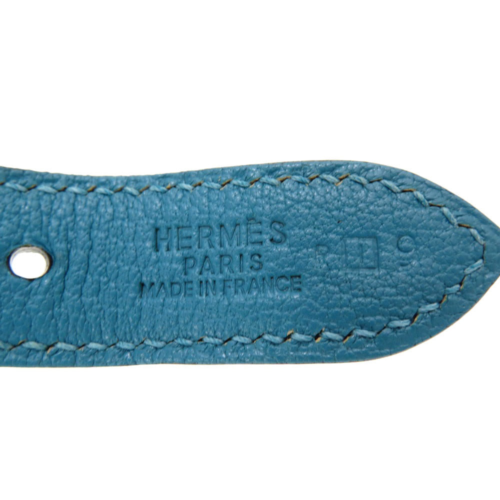 HERMES Shoulder Bag Shave Turquoise Trim 24 Women Used
