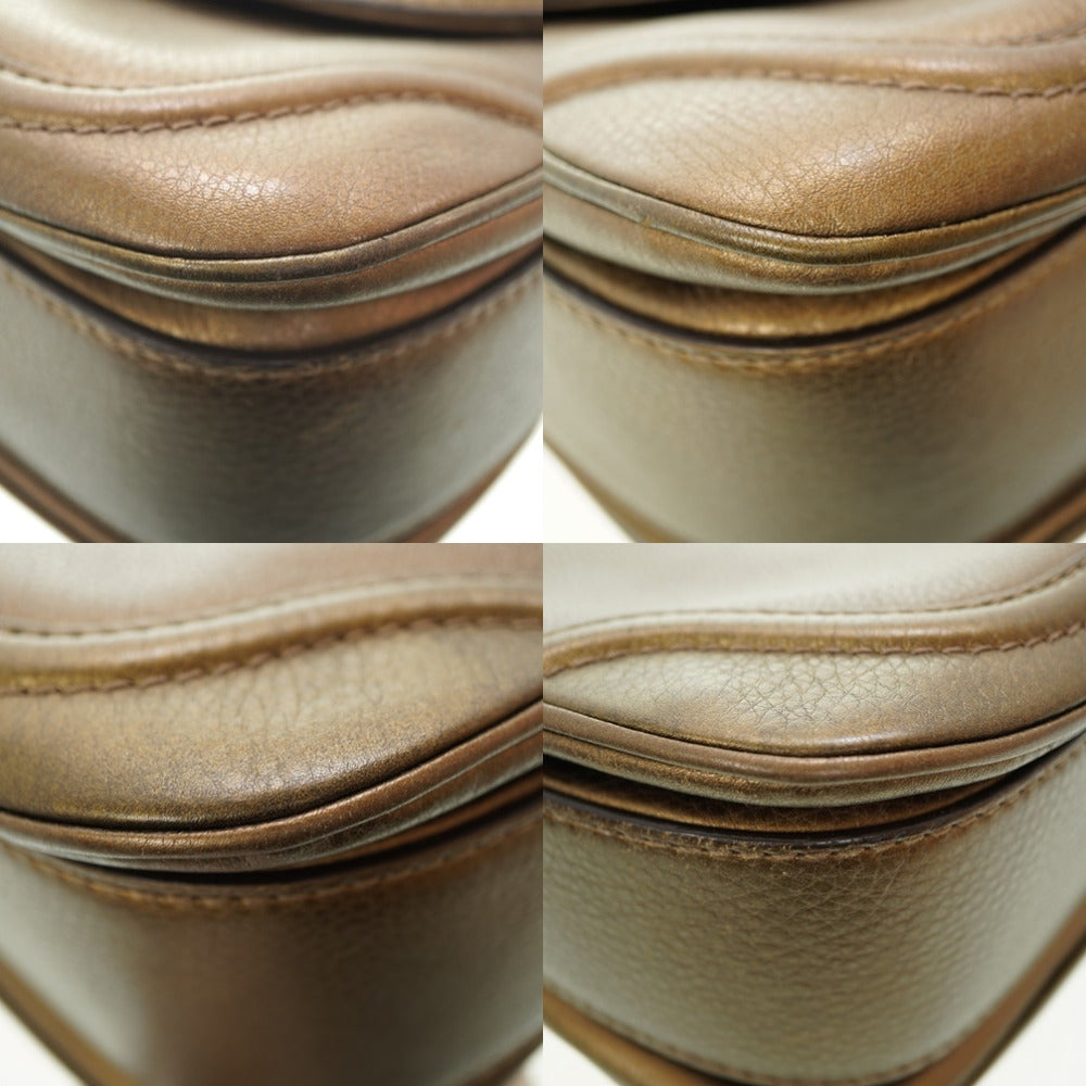 GUCCI Handbag 254884 leather gold New Bamboo Women Used