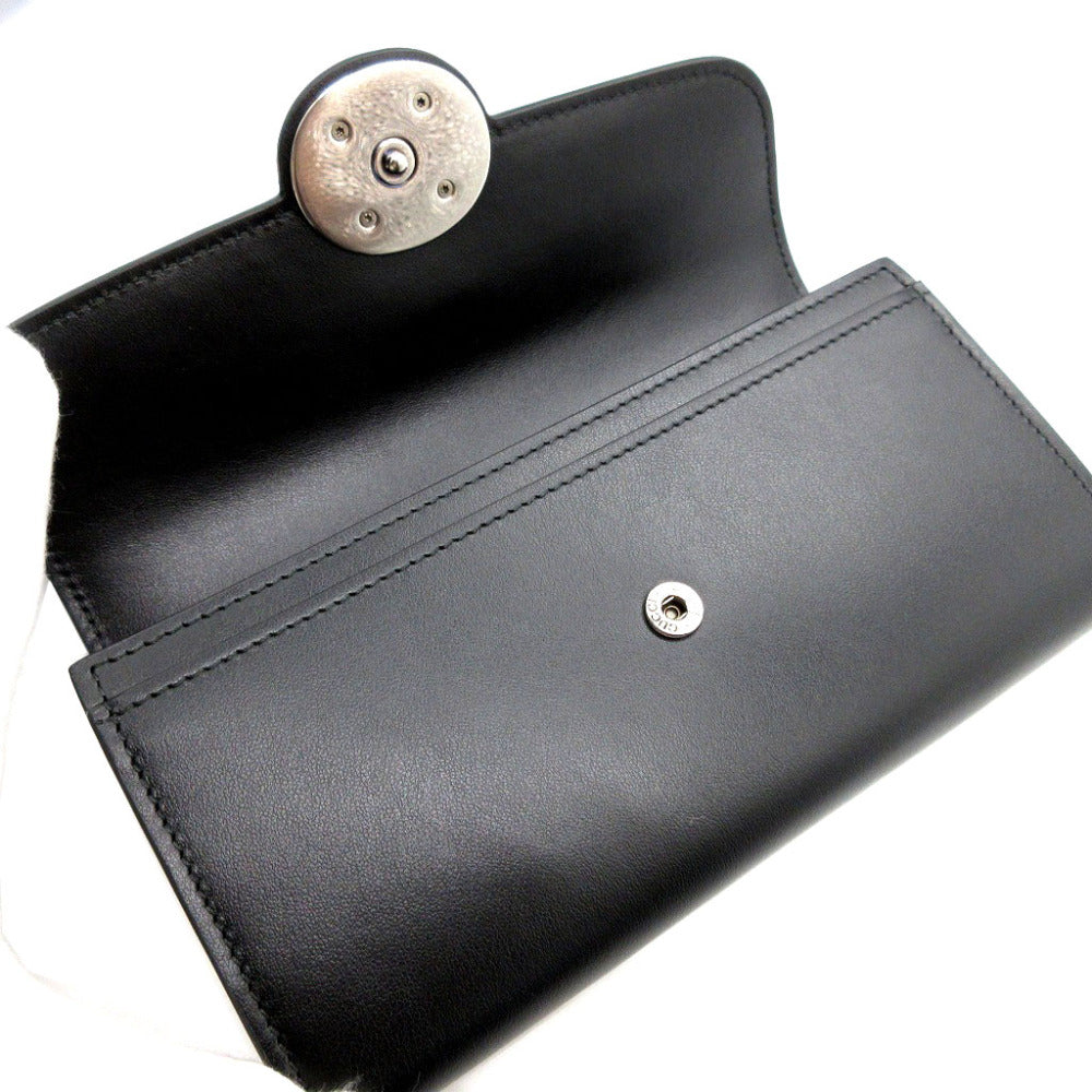 GUCCI Long Wallet Purse 762167 leather black Two fold mini john double Women(Unisex) Used