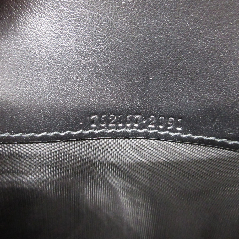 GUCCI Long Wallet Purse 762167 leather black Two fold mini john double Women(Unisex) Used