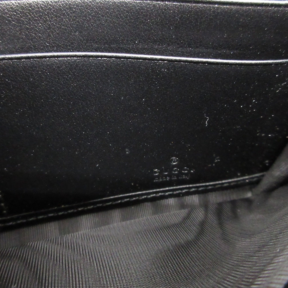 GUCCI Long Wallet Purse 762167 leather black Two fold mini john double Women(Unisex) Used