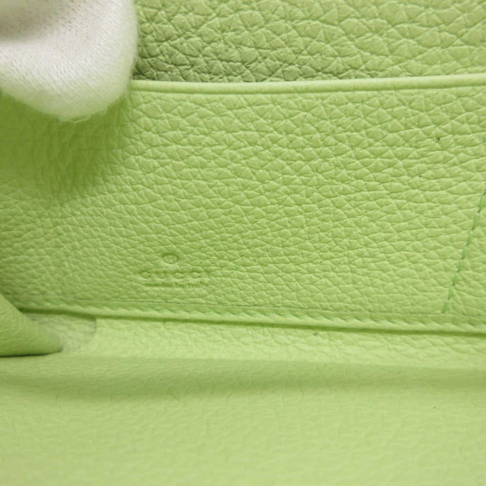 GUCCI Long Wallet Purse 658691 leather Light green Zip Around logo Women Used