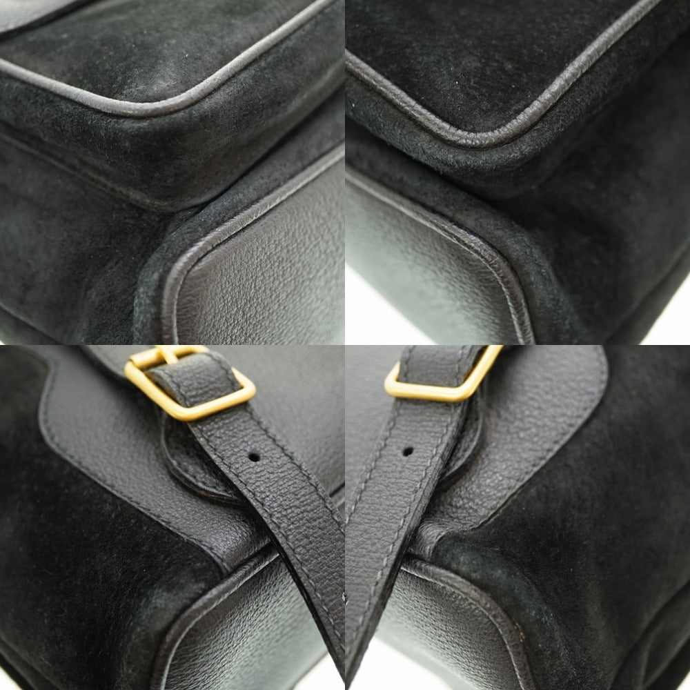 GUCCI Backpack Suede black Bamboo Women Used