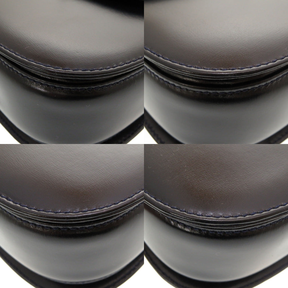 GUCCI Handbag 000 2046 0188 Bamboo, Leather Navy Women Used