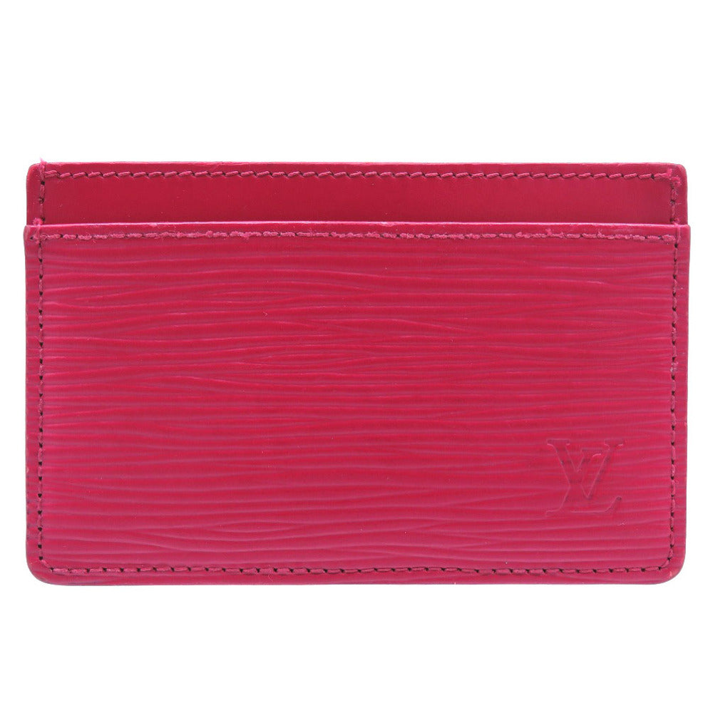 LOUIS VUITTON Card Case M60327 Epi Leather Fuchsia Epi Porte Cartes Simple Women Used