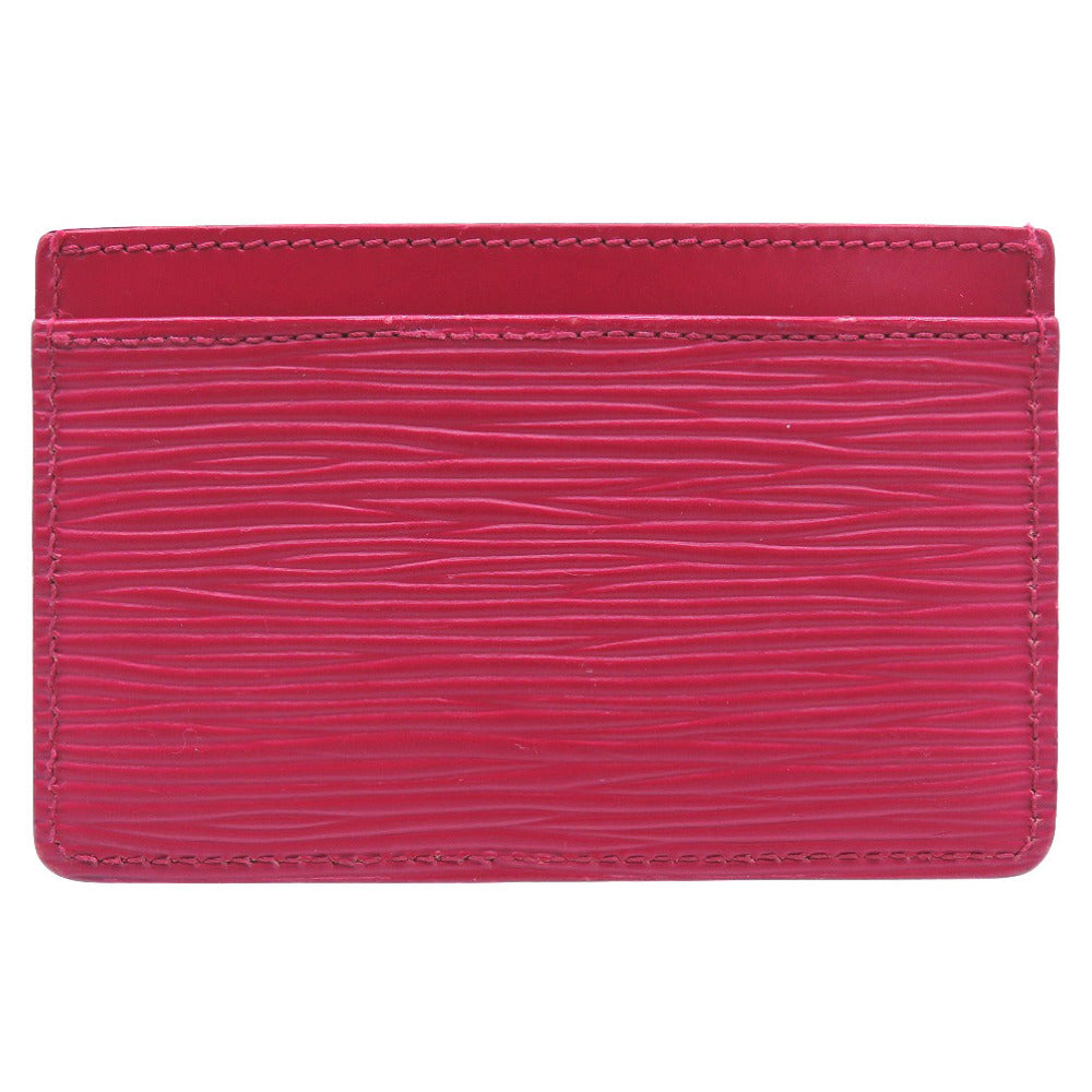 LOUIS VUITTON Card Case M60327 Epi Leather Fuchsia Epi Porte Cartes Simple Women Used