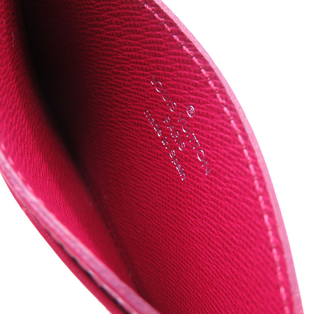 LOUIS VUITTON Card Case M60327 Epi Leather Fuchsia Epi Porte Cartes Simple Women Used