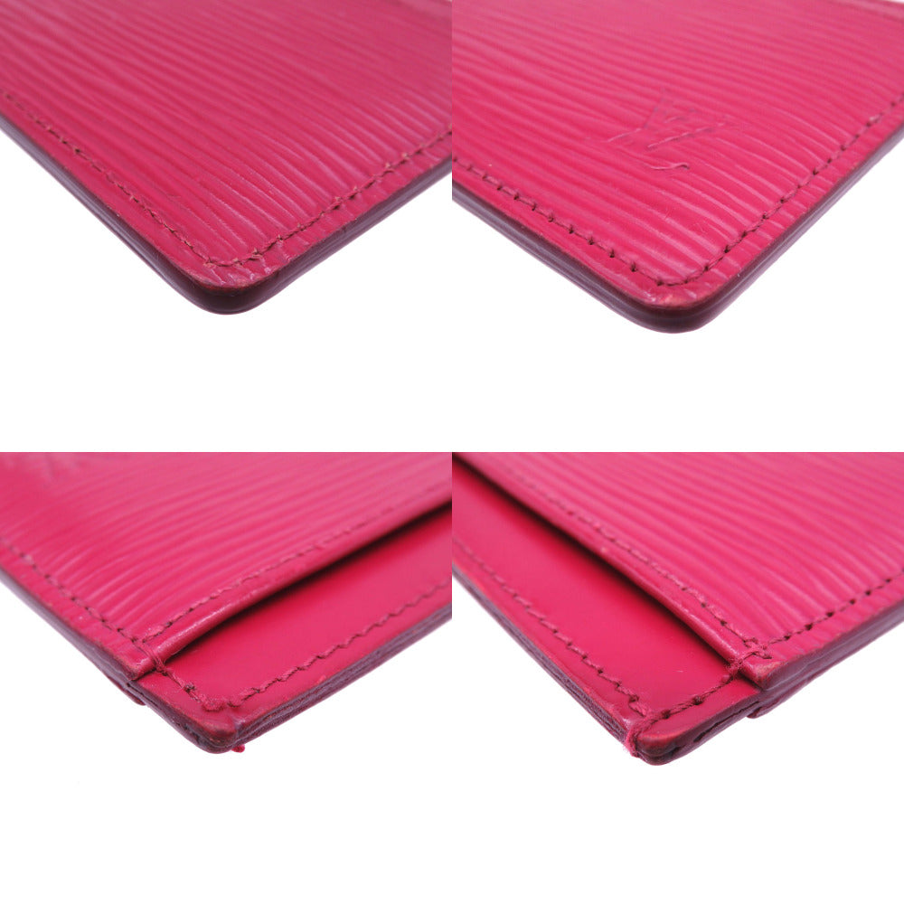 LOUIS VUITTON Card Case M60327 Epi Leather Fuchsia Epi Porte Cartes Simple Women Used