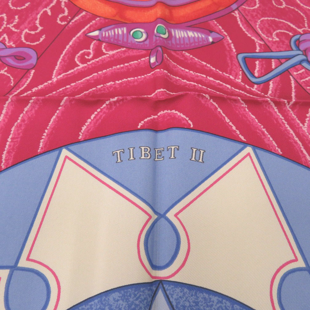 HERMES scarf silk pink Carre90 TIBET 2 Tibet 2 Women Used