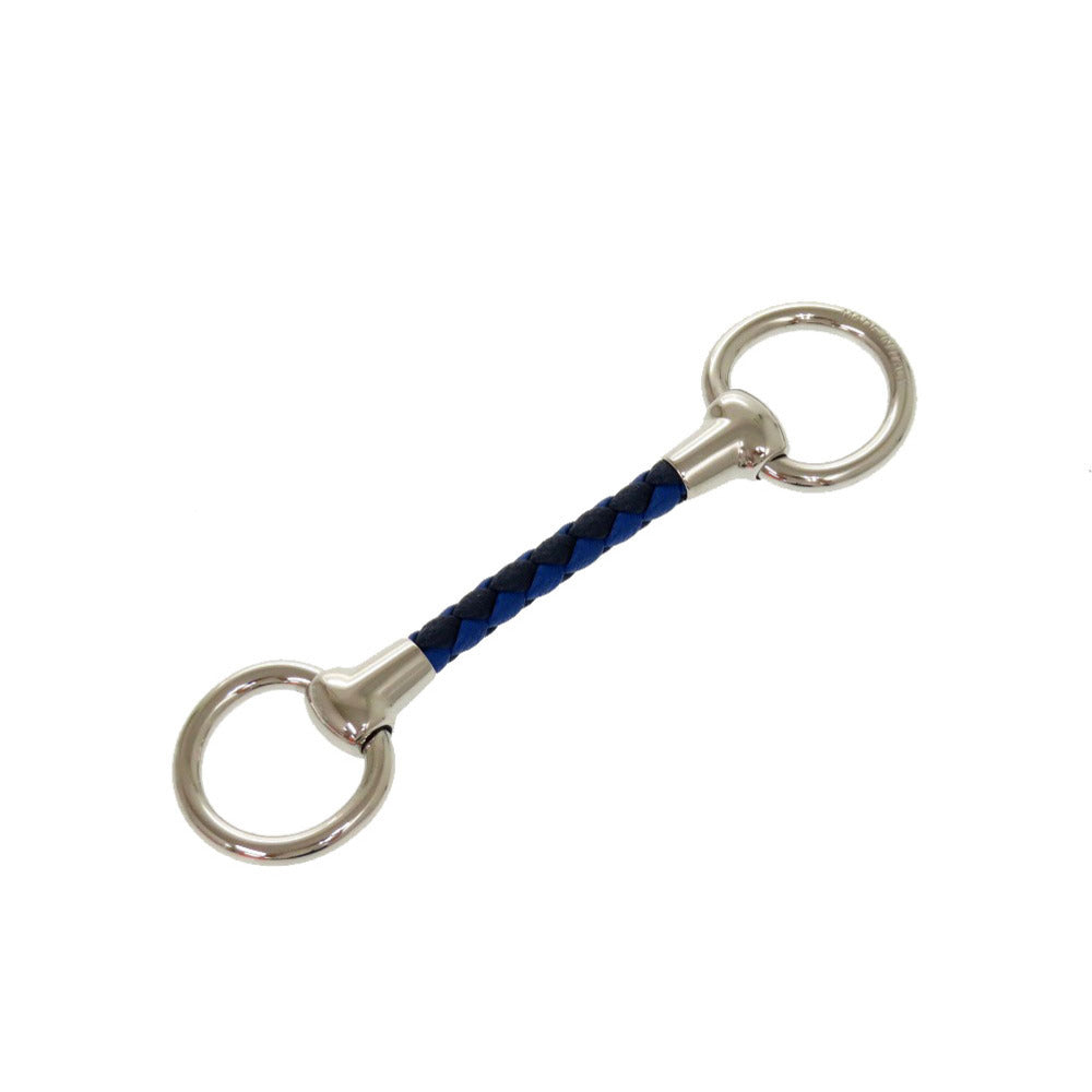 HERMES Scarf ring metal blue Mini Mall Stress Cuir