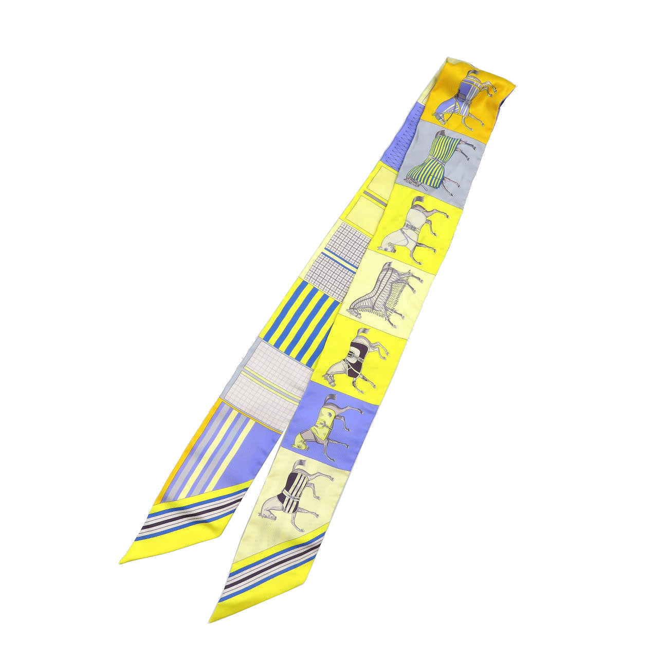 HERMES scarf silk yellow Twilly