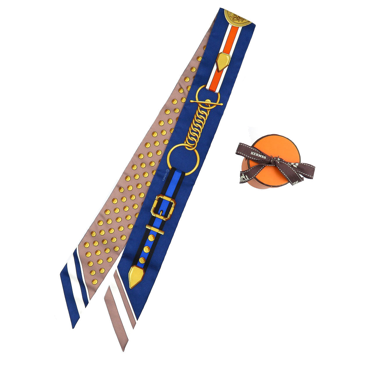 HERMES scarf silk Marin Twilly