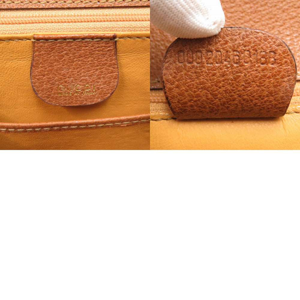 GUCCI Handbag 000 2046 0188 Bamboo Brown 2WAY Women Used
