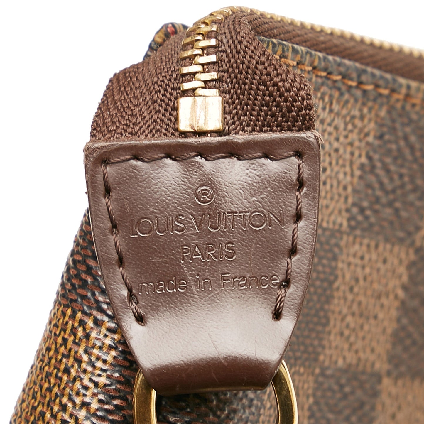 LOUIS VUITTON Damier Ebene Mini Pochette Accessoires Brown