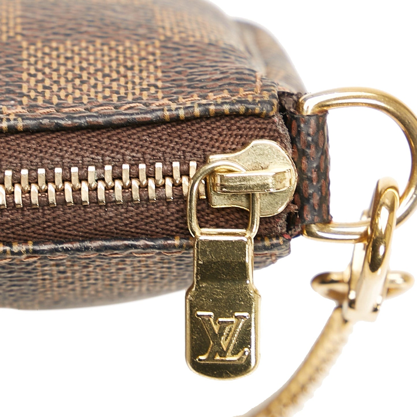 LOUIS VUITTON Damier Ebene Mini Pochette Accessoires Brown