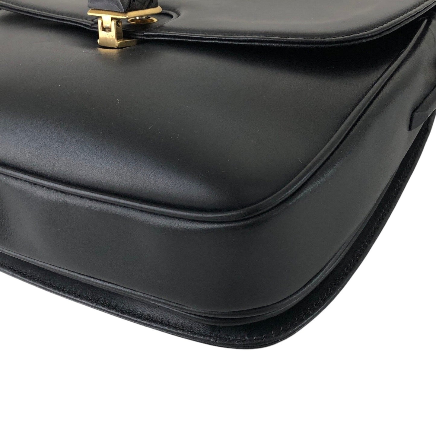 GUCCI Bamboo Turn Lock  Shoulder bag Black Vintage hksc78