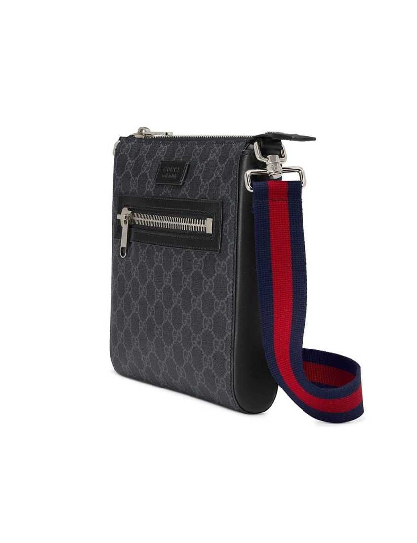 Gucci Black GG Supreme canvas small messenger bag