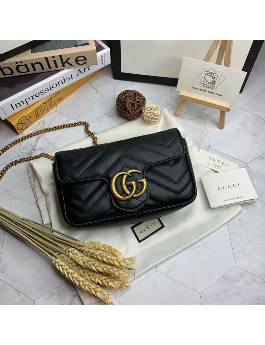 Gucci Black GG Marmont Mini Shoulder Bag