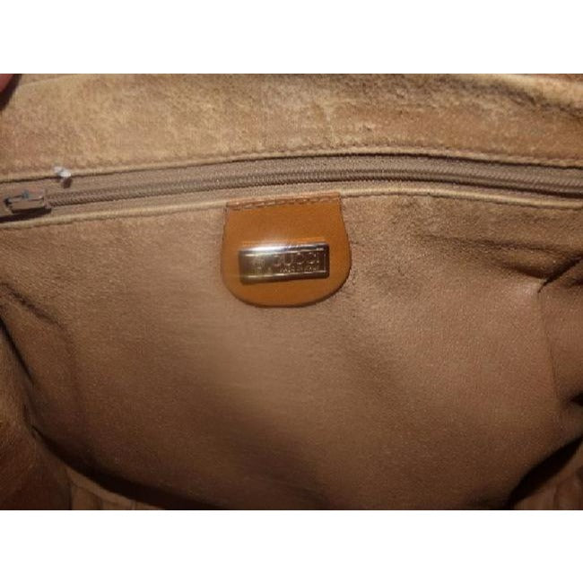 Gucci Vintage Pursesdesigner Purses Camel Small G Logo Print On Ivory Coated Canvas And Camel Leathe