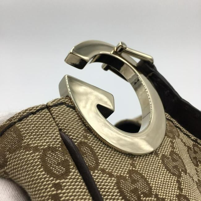 Gucci Top Handle Xl W Canvasleather Metal G Accents Brown Guccissima Print Leather Tote
