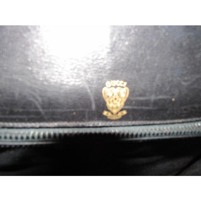 Gucci Horsebit Vintage Glossy Black Leather With Gold Equestrian Accents