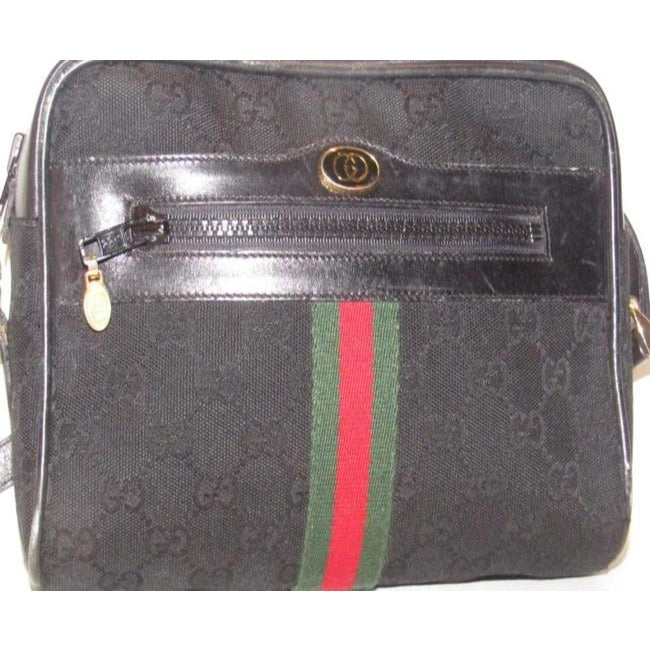 Gucci Ophidia Shoulder Guccissima Canvasleather Crossbodyshoulder With Stripe Black Logo Printred An