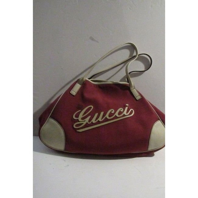 Gucci Bag And Boulevard Tote With Logo On Front Bubblegum Pink Canvas Leather Tote