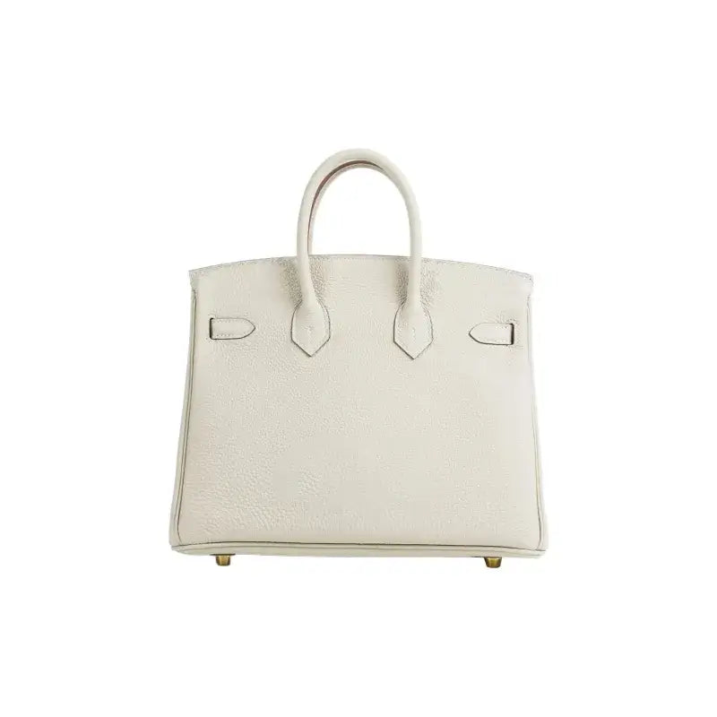 HERMES Birkin 25 Bag Milkshake White togo Leather Handbag (25,28)  gold hardware