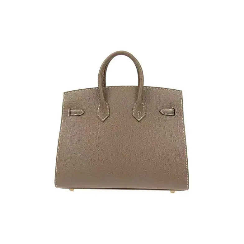 HERMES Birkin Bag Etoupe Elephant Gray epson Leather Handbag (25,28)  gold hardware