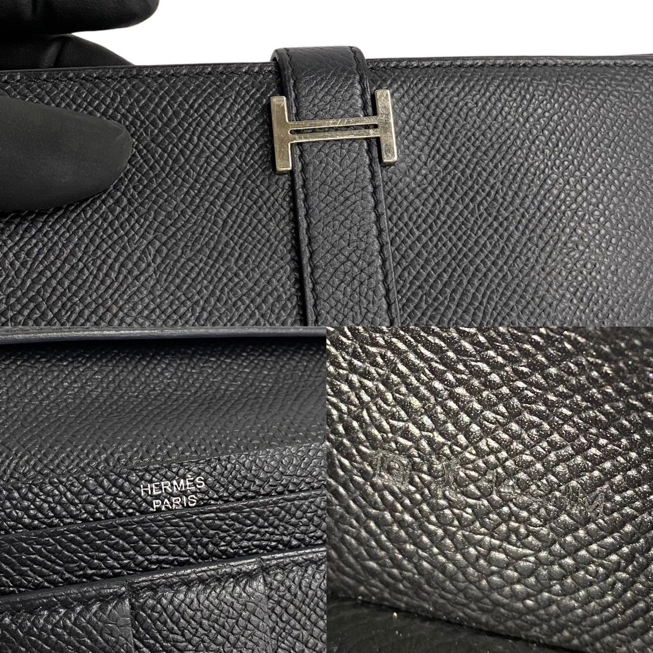 HERMES Long Wallet Purse Epsom black Beansufla