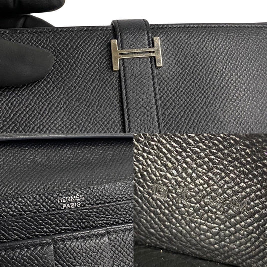 HERMES Long Wallet Purse Epsom black Beansufla