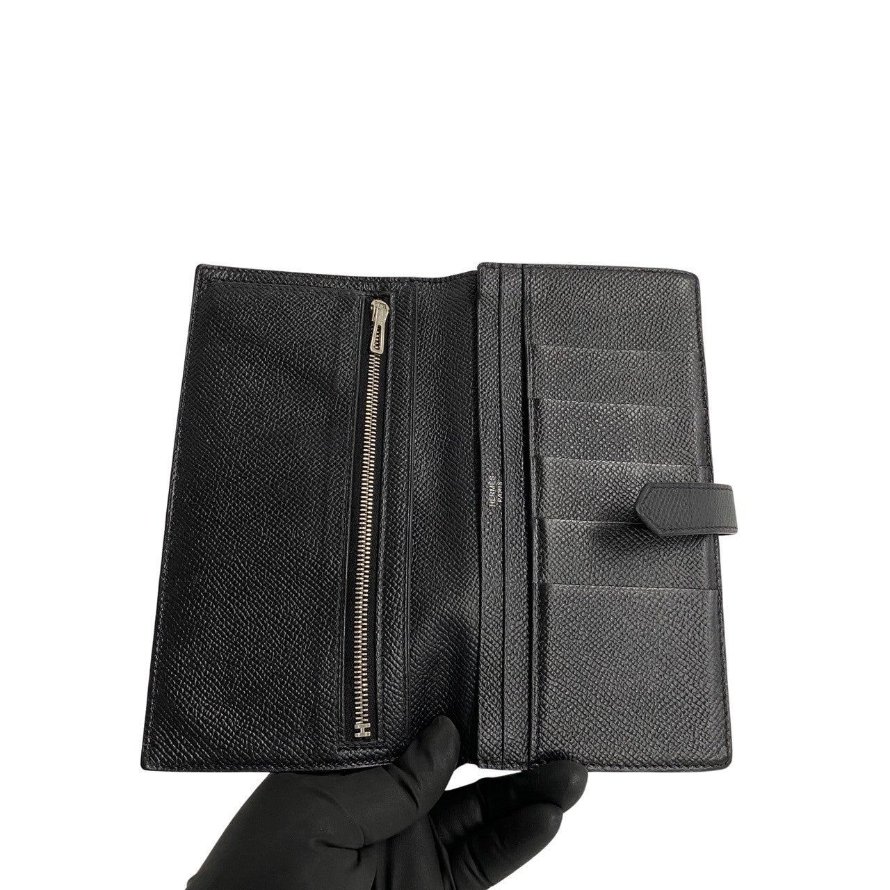 HERMES Long Wallet Purse Epsom black Beansufla